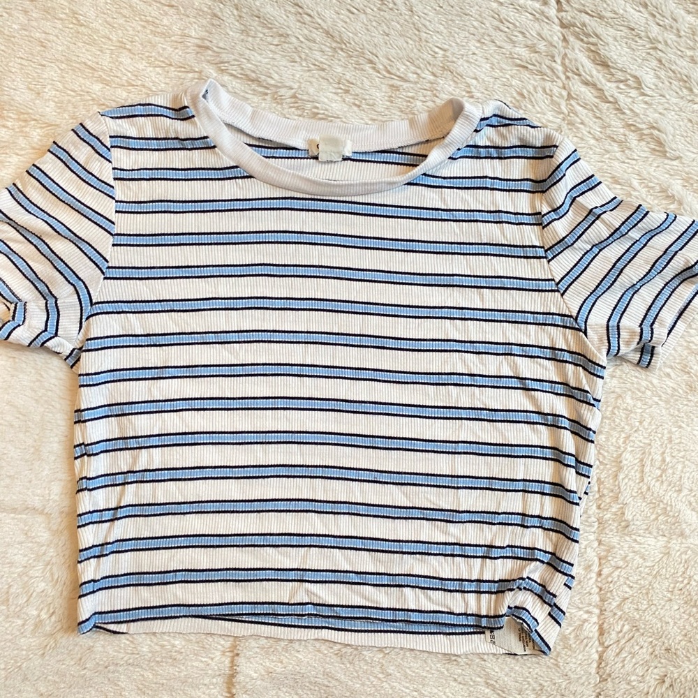 Striped cropped Tee